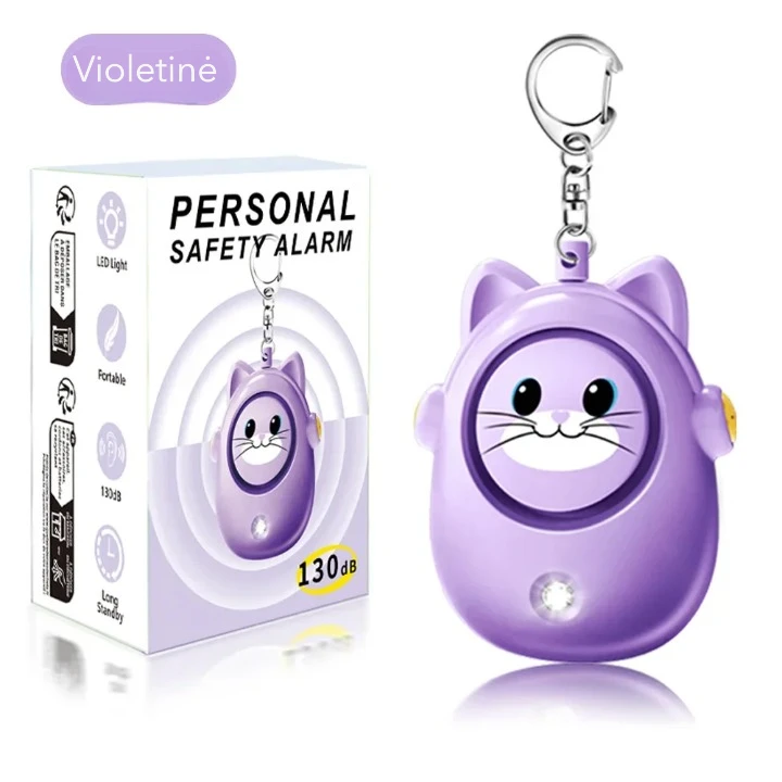 Violetinės spalvos nešiojama saugos signalizacija