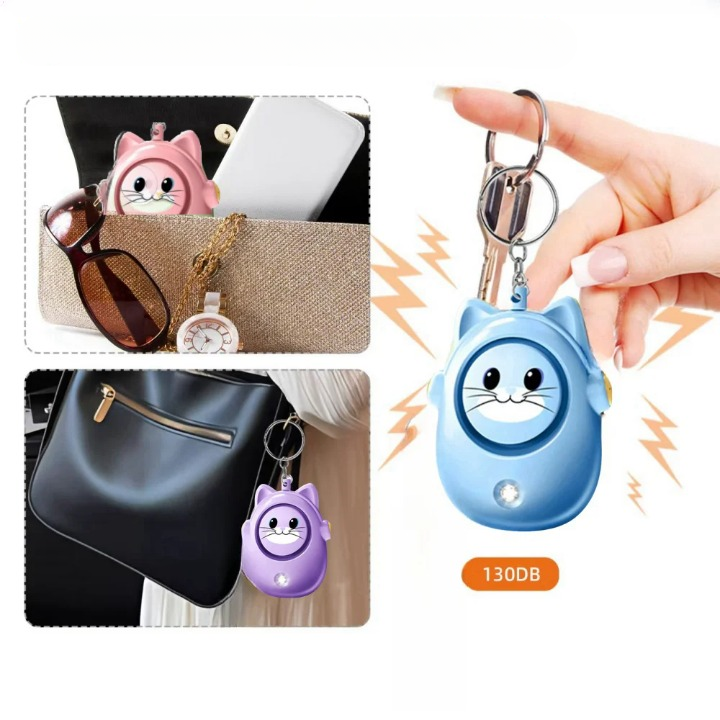 Nešiojama saugos signalizacija prisegta prie raktų ir rankinės kasdieniam naudojimui