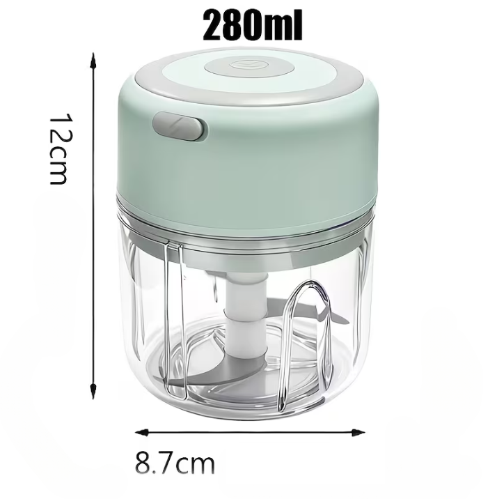 Mini maisto smulkintuvo matmenys ir 280 ml talpa