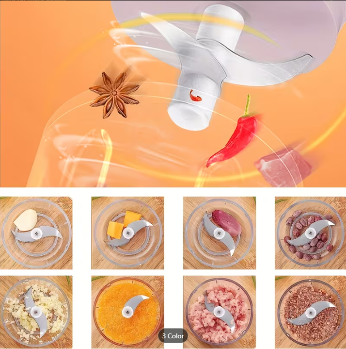 Mini maisto smulkintuvas naudojamas ingredientams smulkinti