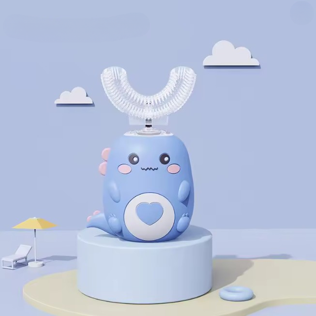 Mėlynas vaikiškas U formos šepetėlis