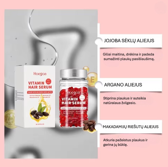 Plaukų vitaminų kapsulių naudojimas